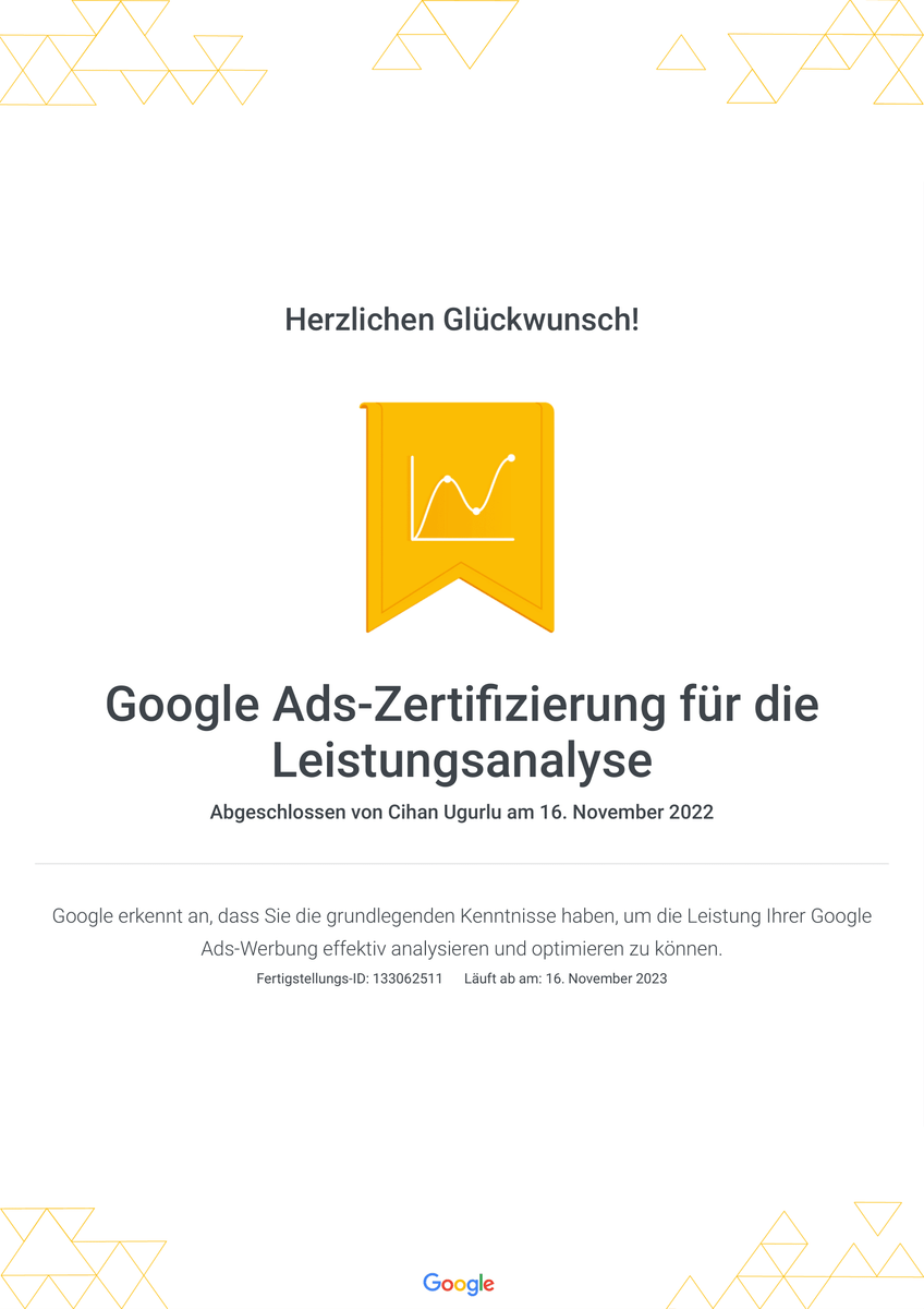 Elcommerce Google Ads-Zertifizierung für die Leistungsanalyse