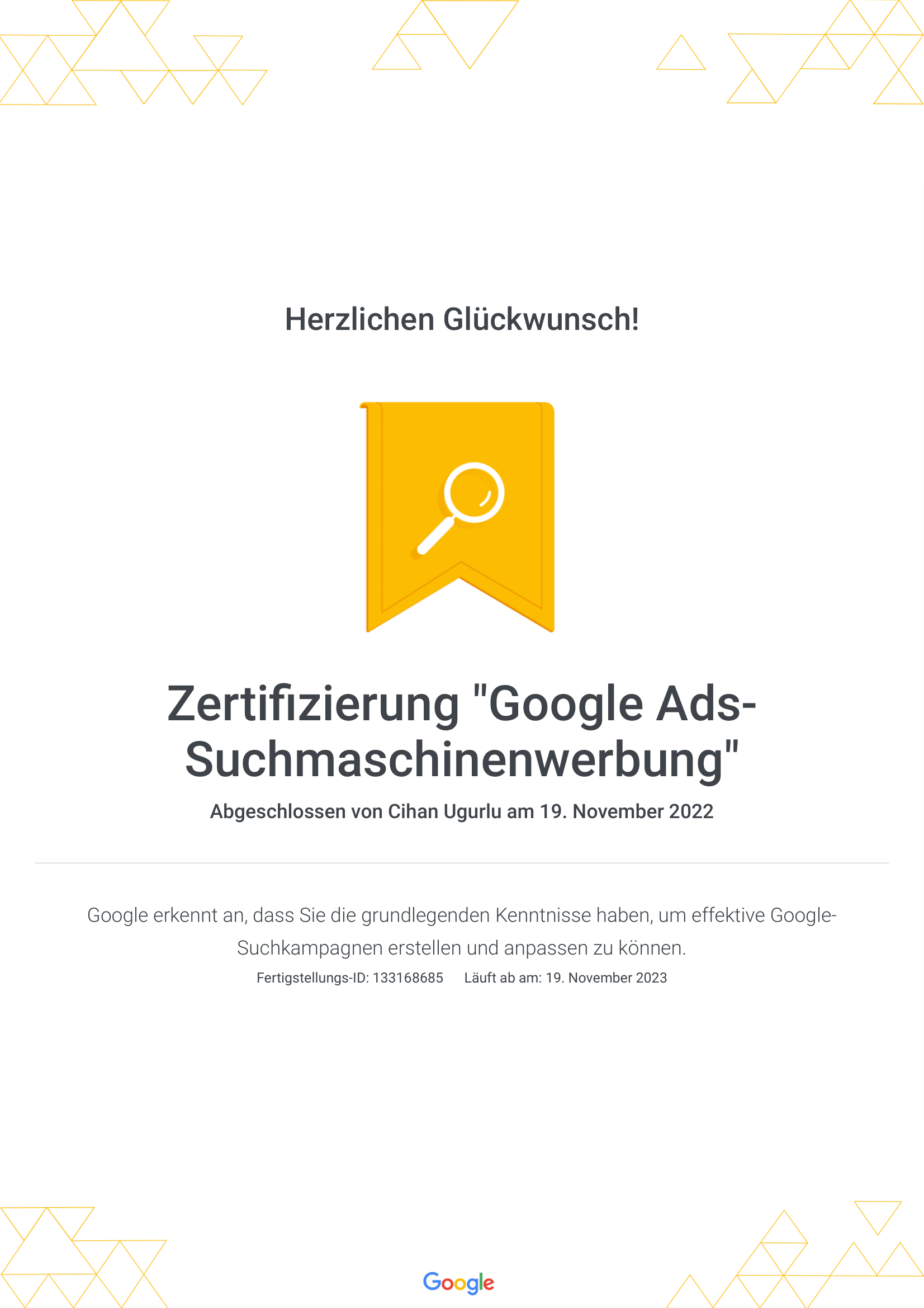 Elcommerce Zertifizierung Google Ads-Suchmaschinenwerbung, Prestige Performance Google Ads Marketing Hannover