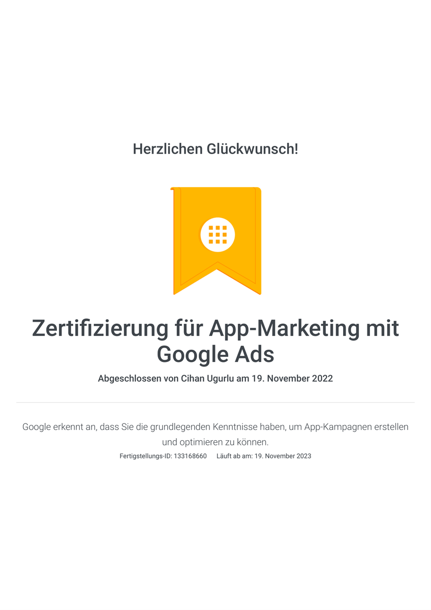 Elcommerc Zertifizierung für App-Marketing mit Google Ads, Google Ads Agentur Deutschland