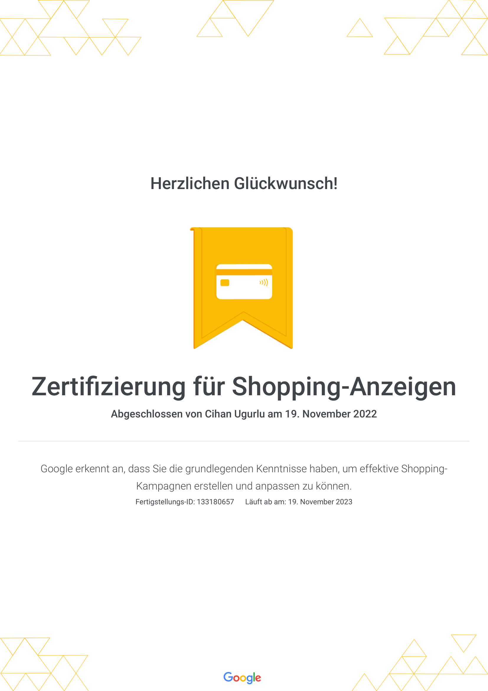 Elcommerce Zertifikat Zertifizierung für Google Ads Shopping-Anzeigen, Google Ads Marketing Agentur Hannover