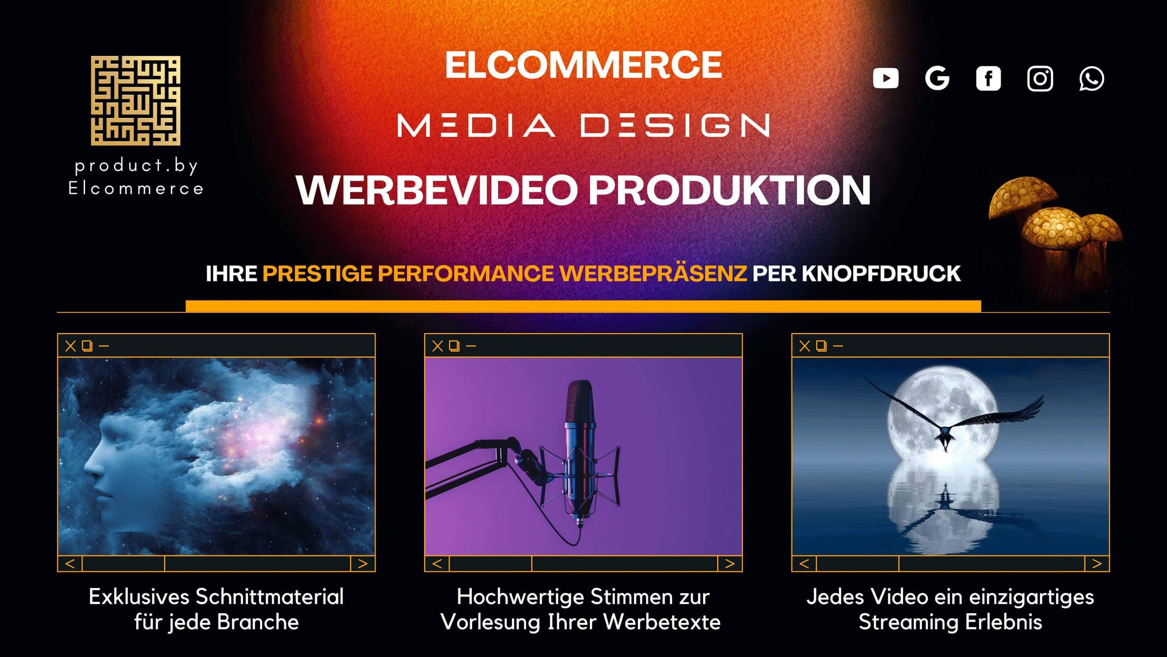 Elcommerce Werbevideo Entwicklung, 4K und Full HD Werbevideo Produktion, Product. by Elcommerce Prestige Performance Mediengestaltung Hannover