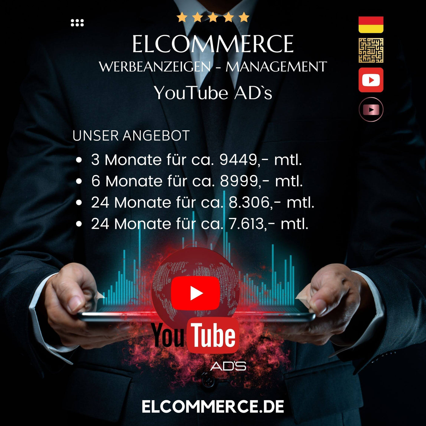 YouTube Werbeanzeigen Performance Marketing Angebot - YouTube Ads schalten lassen