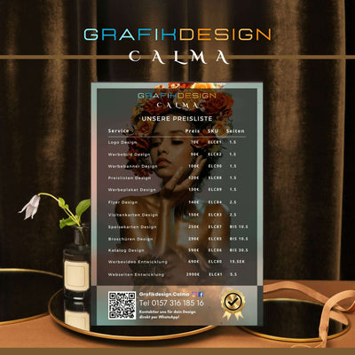 Preisliste erstellen lassen Grafikdesign